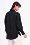 Black-Front and Back Button Shirt Tunic