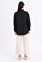Black-Front and Back Button Shirt Tunic - 4