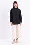 Black-Front and Back Button Shirt Tunic - 2