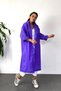 Karadağ Unisex Women's-Men's Waterproof Raincoat Snap Hooded Eva Fabric Purple - 3