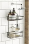 Teknotel Bathroom Organizer Shampoo Holder 2-Tier Adhesive Bathroom Shower Shelf Matte Black St256