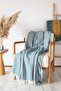 Blue King Size Sofa with Knitted Arms, Sofa Bed Cover 180X300 cm - 2