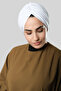 White Draped Casual Hijab Bonnet Sandy Drawstring 2315_42 - 2