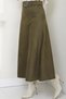 Belted Suede Mevlana Skirt Khaki Hm2607 - 6