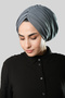 Anthracite Draped Casual Hijab Bonnet Sandy Gathered 2315_25 - 3