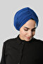 Cobalt Blue Draped Casual Hijab Bonnet Sandy Drawstring 2315_24 - 2