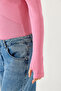 Women's Pink Cross-Strapped Finger-Loop Madonna Collar Blouse 60261056 - 3