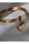 Steel Triple Bracelet with Heart Charm Li Ajda Gold Stainless - 4