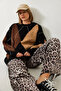 Women's Black Camel Diamond Patterned Oversize Knitwear Sweater 60351284 - 4