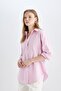 Oversize Wide Fit Basic Plain Oxford Long Sleeve Shirt D4015Ax24Au - 4