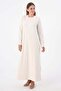 Ecru-Long Sleeve Lingerie Dress