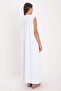 White-Plus Size Cotton Crew Neck Sleeveless Stretch Fabric Undergarment Dress - 2