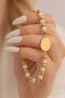 Women's Steel Bracelet - White Quartz Stone Steel Lacquer Coated Name Letter Engravable Women's Bracelet - 4