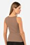 Women's Halter Neck Ribbed Tank Top 3403/Brown - 2