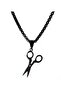 Ottoman Barber Scissors Men's Steel Necklace Chain Black Model