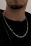 Figaro Striped Men's Steel Chain Necklace Cklgmsfgrcz
