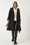 Women's Black Double-Breasted Collar Belted Pocketed Trench Coat 5918 60261067 - 2