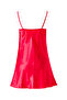 Red Lace Detailed Satin Nightgown - Slit, Adjustable Straps - 3