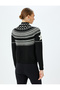 Long Sleeve Ethnic Patterned Turtleneck Collar Knitted Sweater - 4