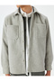 Viscose Blend Pocket Detailed Long Sleeve Stamp Shirt Jacket - 5