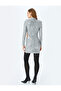 Stand Collar Long Sleeve Window Detailed Sequined Mini Evening Dress - 4
