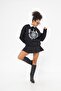 Unisex Oversize Sweatshirt Ucla Cut Printed Black – Crew Neck, 3 Thread Raster Printing - 2