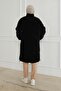 Coat with Ribbed Sleeves and Quilted Detail - Black 24Kt726 - 8