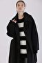 Black-Oversize Belted Cashmere Coat - 5