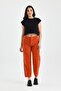 We-The Stitching Detail High Waist Thin Ribbed Baggy Velvet Pants-26 - Tile - 3