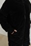 Coat with Ribbed Sleeves and Quilted Detail - Black 24Kt726 - 4