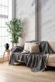 Black Cotton Decorative Sofa Cover Set 170x230 Size Optimal Non-Slip Design (2 PCS) - 4