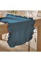 Indigo Blue Ruffled Runner, Velvet Textured 40x110, carefree runner