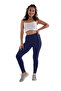 Navy Blue Lace High Waist Viscose Lycra Leggings (with Big Size Option)