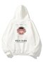 Unisex Oversize Sweatshirt Hoodie Wild Charm Printed White – Hooded, Kangaroo Pocket, 3 Strands