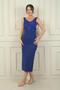 Women's Thick Strap Lined Top Satin Crepe Chanel Long Dress Slim Fit - 3