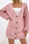 Women's V-Neck Oversize Powder Knitwear Cardigan - 3