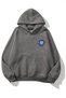 Unisex Oversize Sweatshirt Hoodie with Evil Eye Bead Print, Smoked Hooded, with Pockets - 2