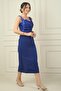 Women's Thick Strap Lined Top Satin Crepe Chanel Long Dress Slim Fit - 2