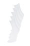 White 5'Li Package Economic Package Cotton Textured College-Tennis-Medium Length Socks Tmnss24Co00006 - 7