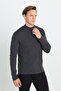 Men's Anthracite-Swallow Half Turtleneck Knitwear Sweater - Non-Pilling, Standard Fit - 3