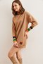 Women's Camel Collar and Cuff Detailed Knitwear Tunic Dresselb- 19001992 - 5