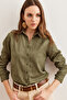 Women's Light Khaki Fine Corded Velvet ShirtGML-19000443 - 3