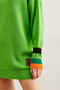 Women's Pistachio Green Neckline and Cuff Detail Knitwear Tunic Dresselb- 19001992 - 5