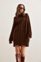 Women's Bitter Brown Hair Braided Knitwear Tunic Dresselb- 19002312 - 4