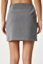 Women's Anthracite Bow Detailed Mini Woven Skirt Ul00043 - 4