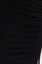 Siyah Drape Detaylı Yırtmaçlı Dik Yaka Fitted/Vücuda Oturan Esnek Midi Örme Elbise TWOAW24EL00134 - 7