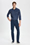 Cotton Lycra Flexible Slim Fit Slim Fit 5 Pocket Men's Navy Blue Chino Pants - 4