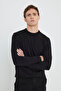 Standard Fit Regular Cut Crew Neck Men's Black Knitwear Sweater - 4