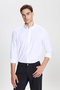 Cotton Oxford Button Collar Easy to Iron Slim Fit Slim Fit Men's White Shirt - 5