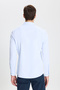 Easy-Iron Cotton Oxford Slim Fit Slim Fit Italian Collar Dobby Men's Blue Shirt - 6
